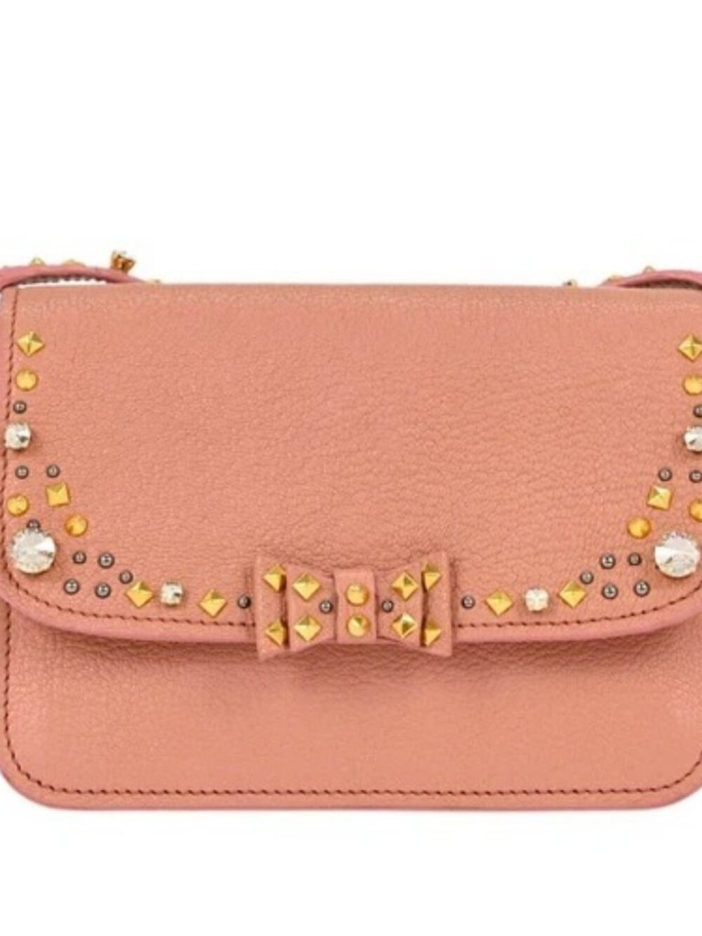 Miu Miu Pink Goatskin Studded Shoulder Bag 194/A 114270